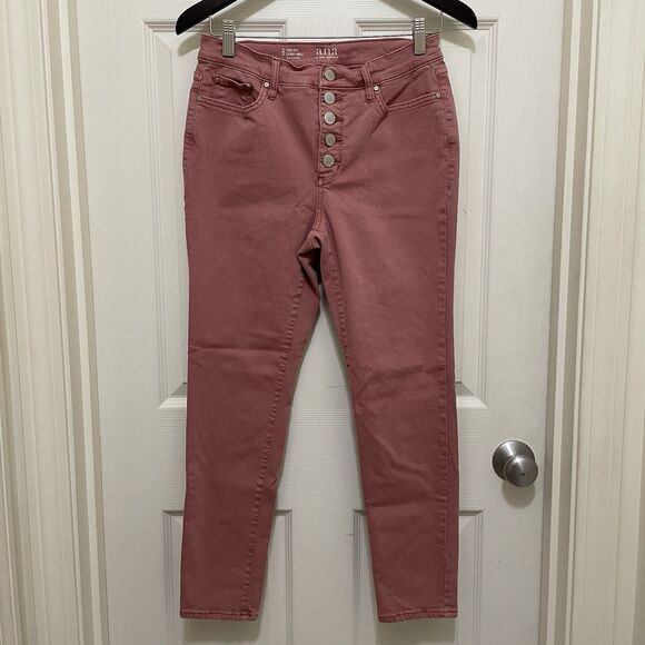 A.N.A  A New Approach Jeans High Rise Skinny Ankle Pink‎ Button Fly Women's Sz 6 - Picture 1 of 8